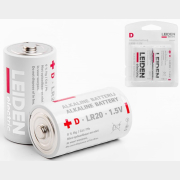 Батарейка D/LR20 LEIDEN ELECTRIC 1,5 V алкалиновая 2 штуки (808005)