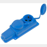 Колодка удлинителя 2 гнезда 16А 250В с заземлением ЮПИТЕР синяя (JP7601-07)