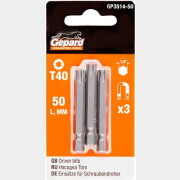 Бита для шуруповерта магнитная Torx T40 50 мм GEPARD 3 штуки (GP3514-50)