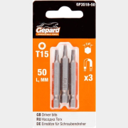 Бита для шуруповерта магнитная Torx T15 50 мм GEPARD 3 штуки (GP3518-50)