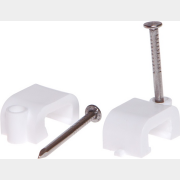 Скоба для крепления прямоугольного кабеля 8 мм белая с гвоздем STARFIX 50 штук (SMZ2-85224-50)