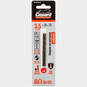 Сверло по металлу спиральное 3,5х39х70 мм 2 штуки GEPARD HSS-Co (GP1435-070)