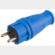 Вилка электрическая прямая с заземлением 16 А 250 В ЮПИТЕР синяя (JP7602-03)