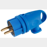 Вилка электрическая угловая с заземлением 16 А 250 В ЮПИТЕР синяя (JP7602-05)