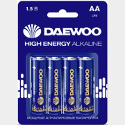 Батарейка АА LR6 DAEWOO High Energy 1,5 V алкалиновая 4 штуки (5030329)