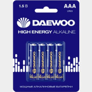 Батарейка ААА LR03 DAEWOO High Energy 1,5 V алкалиновая 4 штуки (5030381)