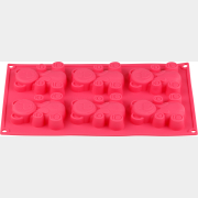 Форма для выпечки силиконовая прямоугольная на 6 кексов 30,5х18х2 см PERFECTO LINEA Fruit Dove розовый (20-104829)