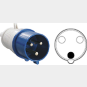 Вилка силовая переносная 32А 220В 2P+PE IP44 IEK (33963)