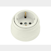 Розетка наружная с заземлением BYLECTRICA Ретро бежевая (РА16-0202беж)