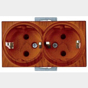 Розетка двойная скрытая с заземлением MUTLUSAN Rita вишня (2200 200 0256)