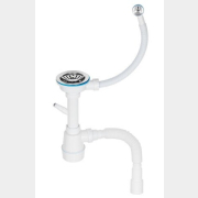 Сифон для кухни выпуск 3 1/2" круглый перелив гибкая труба 1 1/2"- 40/50 мм AV ENGINEERING (AVE129777)