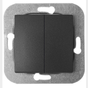 Выключатель двухклавишный скрытый BYLECTRICA Уют графит (С510-551гр)