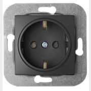 Розетка скрытая с заземлением BYLECTRICA Уют графит (РС16-530гр)