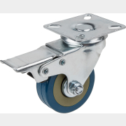 Колесо мебельное STARFIX d50 мм на площадке с фиксатором резиновая (SMF-10527)