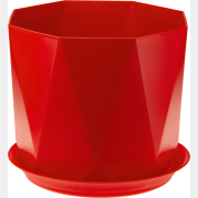 Кашпо для цветов IDEA Призма 1 л с поддоном красный (М3137)
