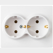 Розетка двойная скрытая с заземлением BYLECTRICA Мастер белая (РС16-0042Р)