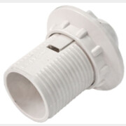 Патрон для лампочки Е14 с резьбовым вводом и абажурным кольцом BYLECTRICA (Е14РК-006)