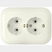 Розетка двойная скрытая с заземлением BYLECTRICA Гармония бежевая (РС16-239беж)