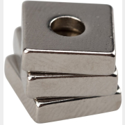 Магнит неодимовый 10х10х3 мм с зенковкой 6х3,5 мм прямоугольник REXANT 3 штуки (72-3700)