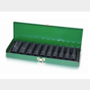 Набор головок ударных 1/2" 10-24 мм 6 граней 10 предметов глубокие TOPTUL (GDAD1002)