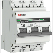Автоматический выключатель EKF PROxima ВА 47-63 3P 6А C 4,5кA (mcb4763-3-06C-pro)