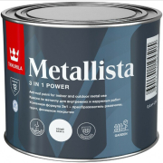 Краска алкидная TIKKURILA Metallista по ржавчине 3 в 1 глянцевая белая база A 0,4 л
