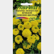 Семена бархатцев прямостоячих (тагетес) Цветочная коллекция Купидон лимонно-желтый ГАВРИШ 0,05 г