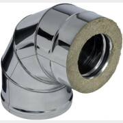 Колено дымохода сэндвич 90° FERRUM d115х200 мм 430/0,8
