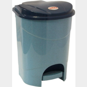 Ведро мусорное с педалью IDEA 19 л голубой мрамор (М2892)