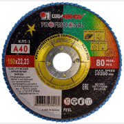 Круг лепестковый 150х22,2 мм P40 плоский LUGAABRASIV Professional КЛТ1 (4603347276273)
