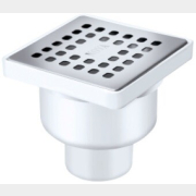 Трап с вертикальным отводом D 50 с сухим затвором решетка нержавеющая сталь 100х100 мм AV ENGINEERING (AVE5010102)