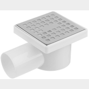 Трап с горизонтальным отводом D 50 с сухим затвором решетка нержавеющая сталь 100х100 мм AV ENGINEERING (AVE5010104)