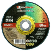 Круг лепестковый 180х22,2 мм P120 плоский LUGAABRASIV Professional КЛТ1 (4603347276532)