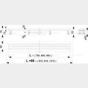 Водоотводящий желоб с порогами для перфорированной решетки Simple ALCAPLAST (APZ9-850M-RU)