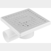 Трап с горизонтальным отводом D 50 с сухим затвором решетка нержавеющая сталь 150х150 мм AV ENGINEERING (AVE5015152)