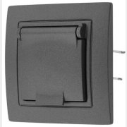 Розетка скрытая с крышкой и заземлением BYLECTRICA Уют графит (РС16-356гр)