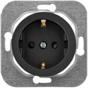 Розетка скрытая с заземлением и защитными шторками BYLECTRICA Прованс графит (РС16-1406гр)