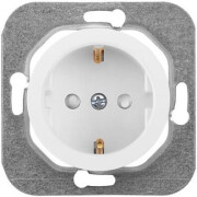 Розетка скрытая с заземлением и защитными шторками BYLECTRICA Прованс белая (РС16-1406)