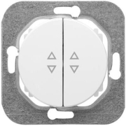 Выключатель двухклавишный проходной скрытый BYLECTRICA Прованс белый (С(6+6) 10-3363)