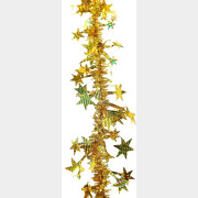 Мишура новогодняя МОРОЗКО Звезды 6х200 см голография золото (М2212)