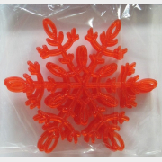 Набор елочных игрушек МОРОЗКО Снежинка красная 12,5 см 6 штук (С125006)