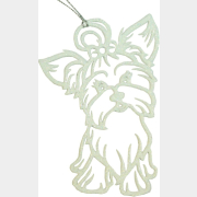 Игрушка елочная МОРОЗКО Собака Йоркширский терьер 9х0,2х12 см белый глиттер (УФ1202010)