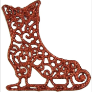 Игрушка елочная МОРОЗКО Конек 10х9,5х0,2 см красный глиттер (ФГКН04)