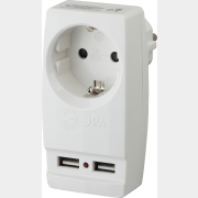 Переходник для розетки ЭРА Polynom SP-1e-USB-W с заземлением белый (Б0026332)