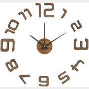 Часы-наклейка настенные кварцевые 60 см KLEBER тёмное дерево (KLE-CL205)