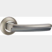 Ручка дверная на розетке PUNTO Alfa TL SN/CP-3 матовый никель, хром (33027)