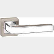 Ручка дверная на розетке PUNTO Nova QR SN/WH-19 матовый никель, белый (37519)