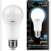 Лампа светодиодная E27 GAUSS Black A60 12 Вт 4100K (102502212)