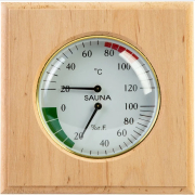 Термометр-гигрометр для бани и сауны МОЯ БАНЯ ТН-11А Квадрат ольха (067879)