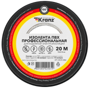 Изолента ПВХ 19 мм 20 м KRANZ черная (KR-09-2806)